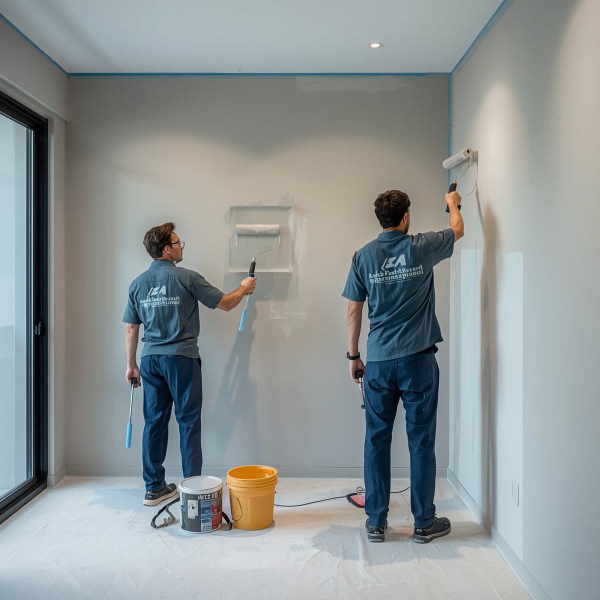 Professional painters at work in Singapore - SG Handyman Engineering