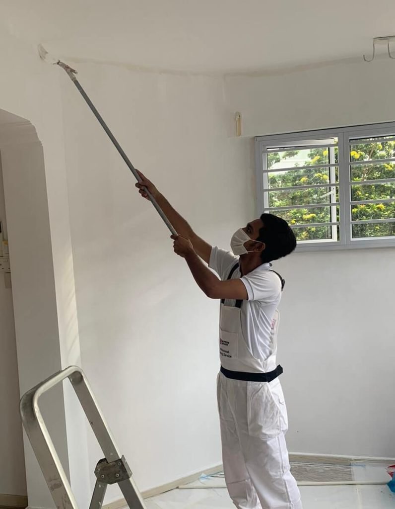 A painter is painting