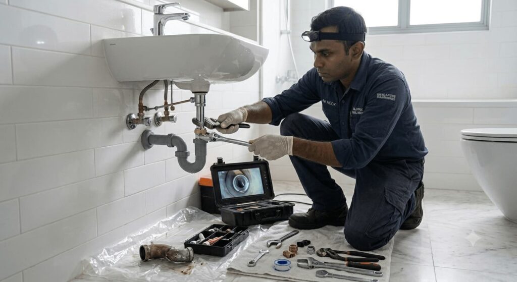 Minor pipe trap and fitting repair service in Singapore